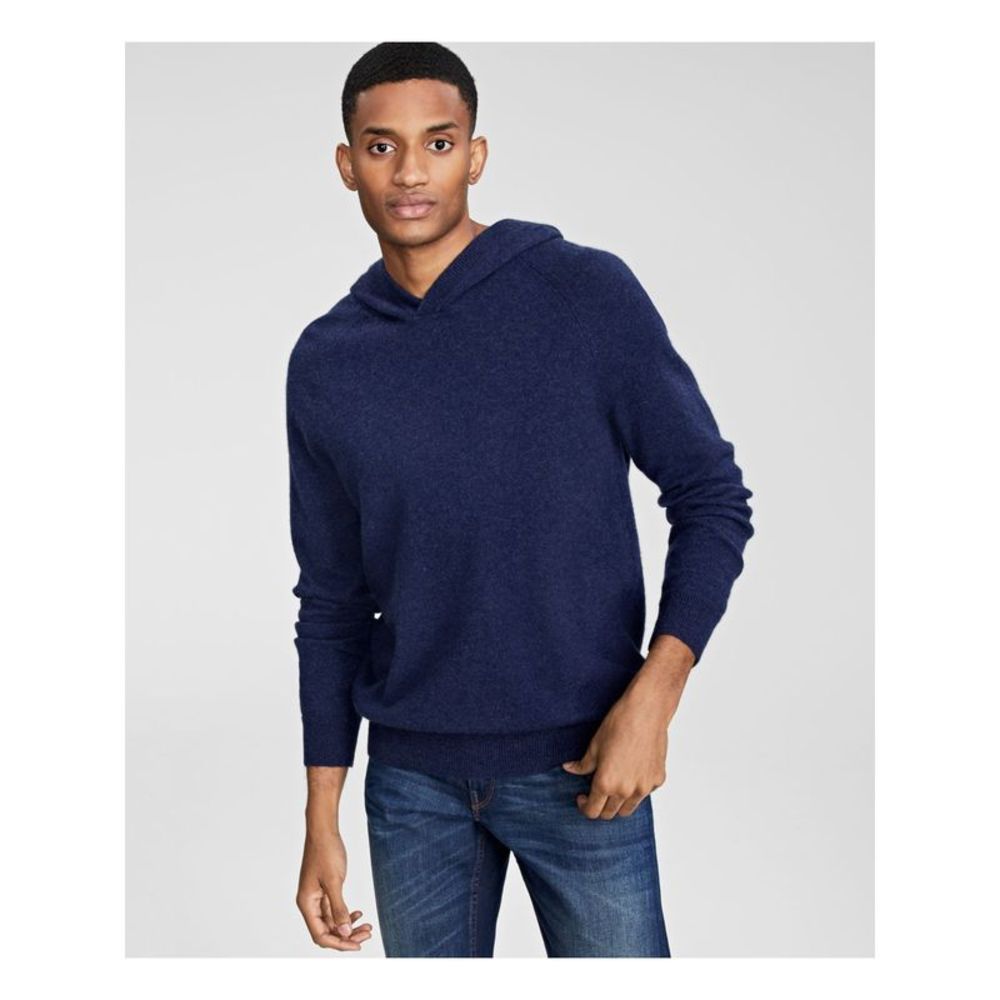 CLUBROOM Mens Navy V Neck Cashmere Pullover Sweater M